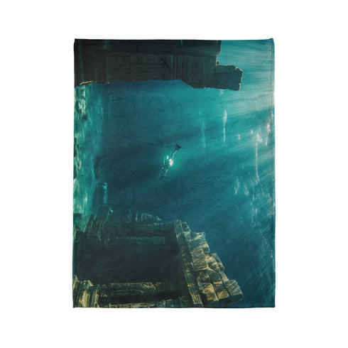 Sunken City Awakening with Energy Plush Fleece Throw Blanket