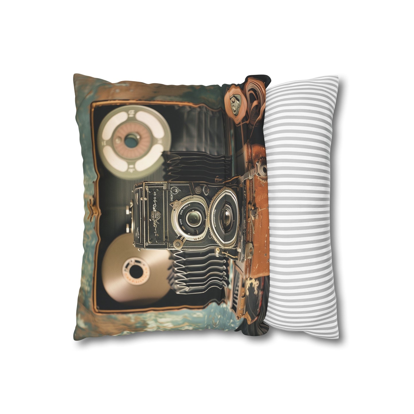 Vintage Camera and Film Reels Pillowcase: Analog Dreams Collection - High-Quality, Comfortable, Stylish - Perfect Gift for All Seasons