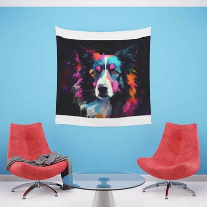 Collie Grace: A Tapestry of Elegance and Devotion | Wall Tapestry | All Over Print, AOP, Decor, Halloween, Home & Living, Home Decor, Indoor, Spring Essentials, Sublimation, Tapestry | Prints with Passion