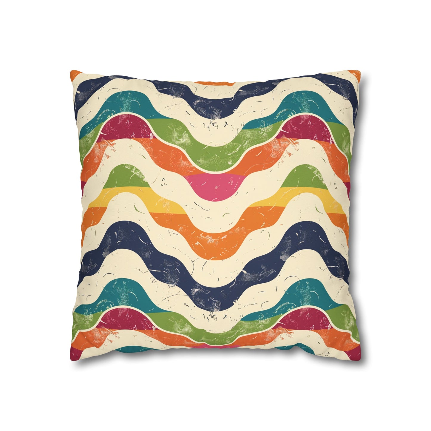 "Vibrant Retro Waves Pillow Case - Add a pop of retro flair to your bedroom decor with this bold statement piece featuring a seamless pattern."