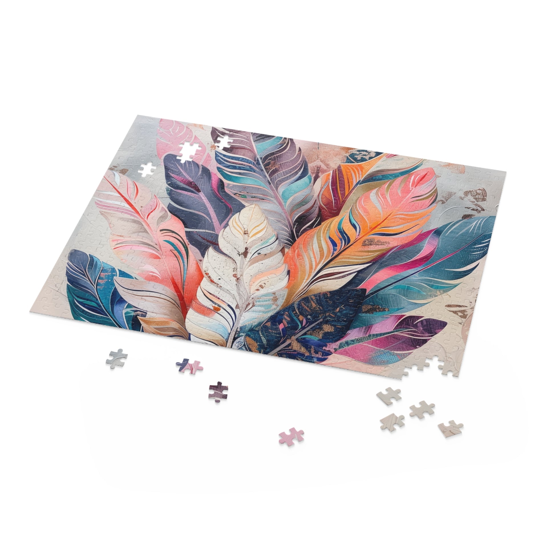 Bohemian Feathers Jigsaw Puzzle - Colorful and intricate design for hours of relaxation and entertainment