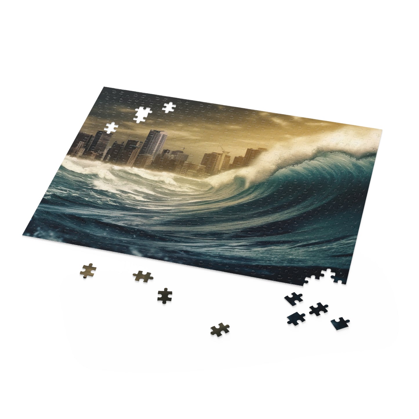 Stunning Tsunami Wave Jigsaw Puzzle - Dive into the power and beauty of nature with this captivating puzzle.