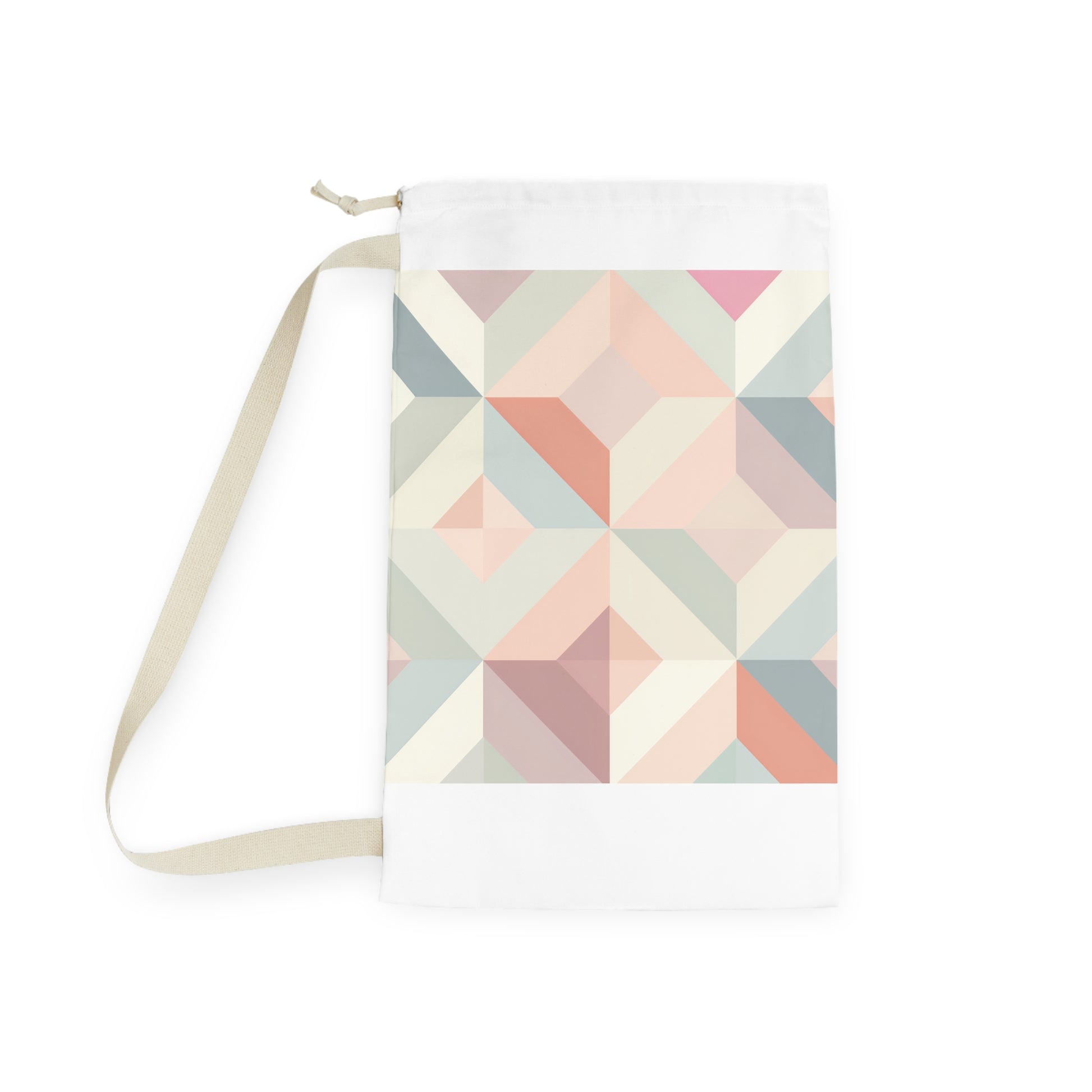 "Chic Pastel Geometrics Laundry Bag for Stylish Organization"