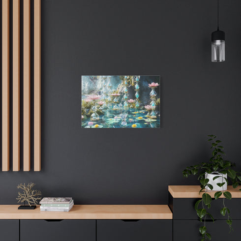 Garden of Floating Hourglasses Stretched Canvas Wall Art