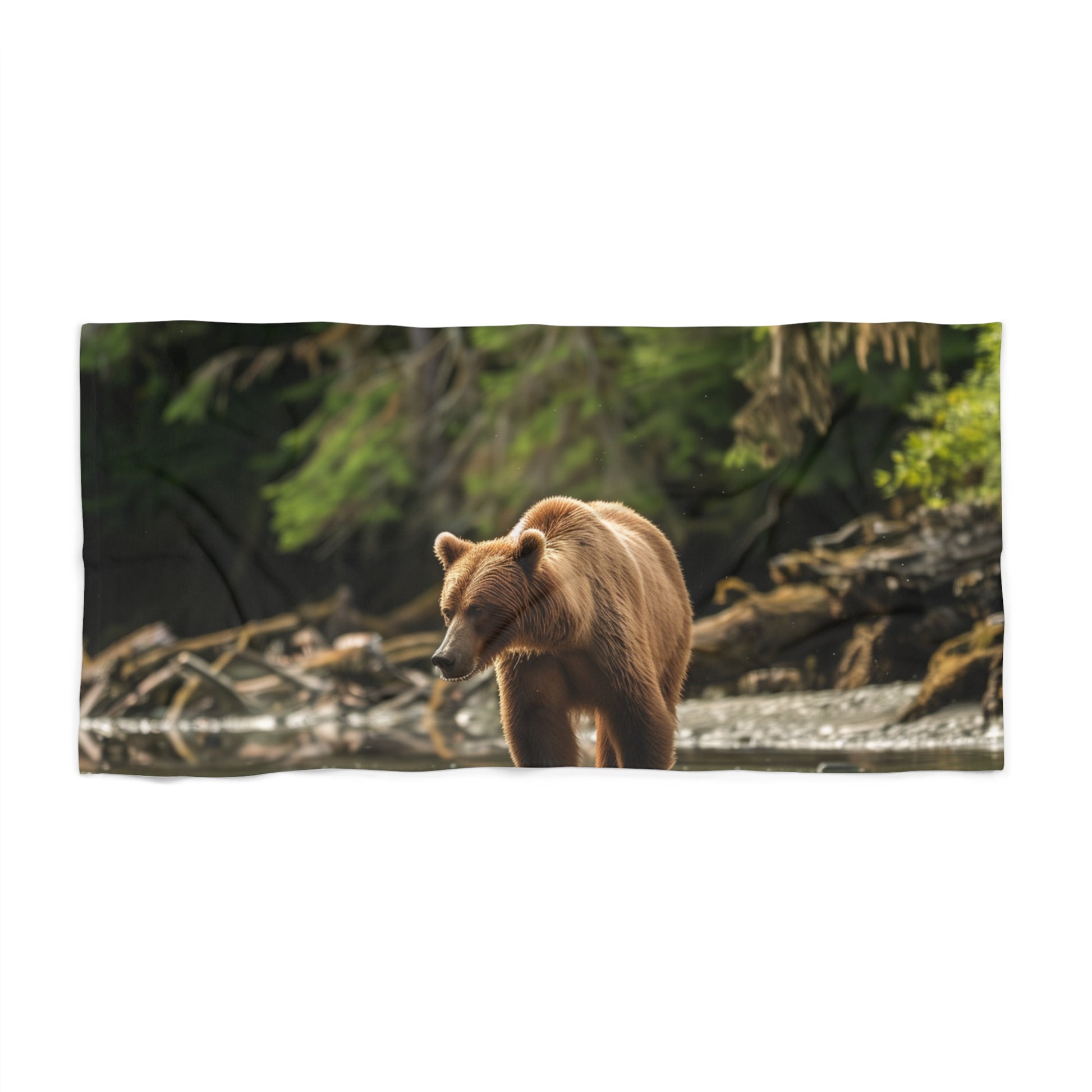 this beach towel is perfect for your next beach or pool day. The brown bear design adds a touch of wilderness to your beach accessories