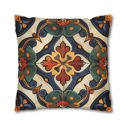 "Artisan Tiles pillowcase in luxurious fabric with seamless pattern for elegant sleep space"