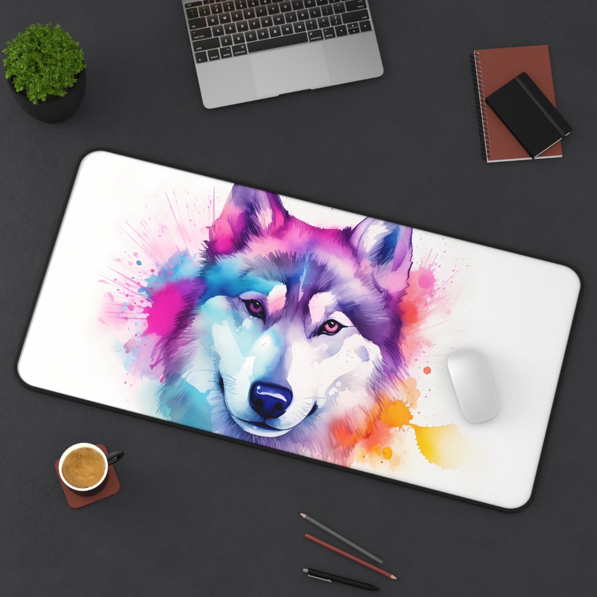 Husky Haven Desk Mat | Desk Mat | Accessories, Back-to-School, Desk, Fall Bestsellers, Home & Living, Mouse pad, Mouse Pads, Mousepad, Seasonal Picks, Stationery, TikTok | Prints with Passion