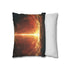 Solar Sword Shattering the Sky — 40×40 Cushion Cover — Soft Brushed Fabric Texture Close-Up