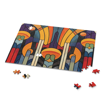 "Deco Abstract Puzzle Collection - Vibrant art deco jigsaw puzzle with intricate patterns"