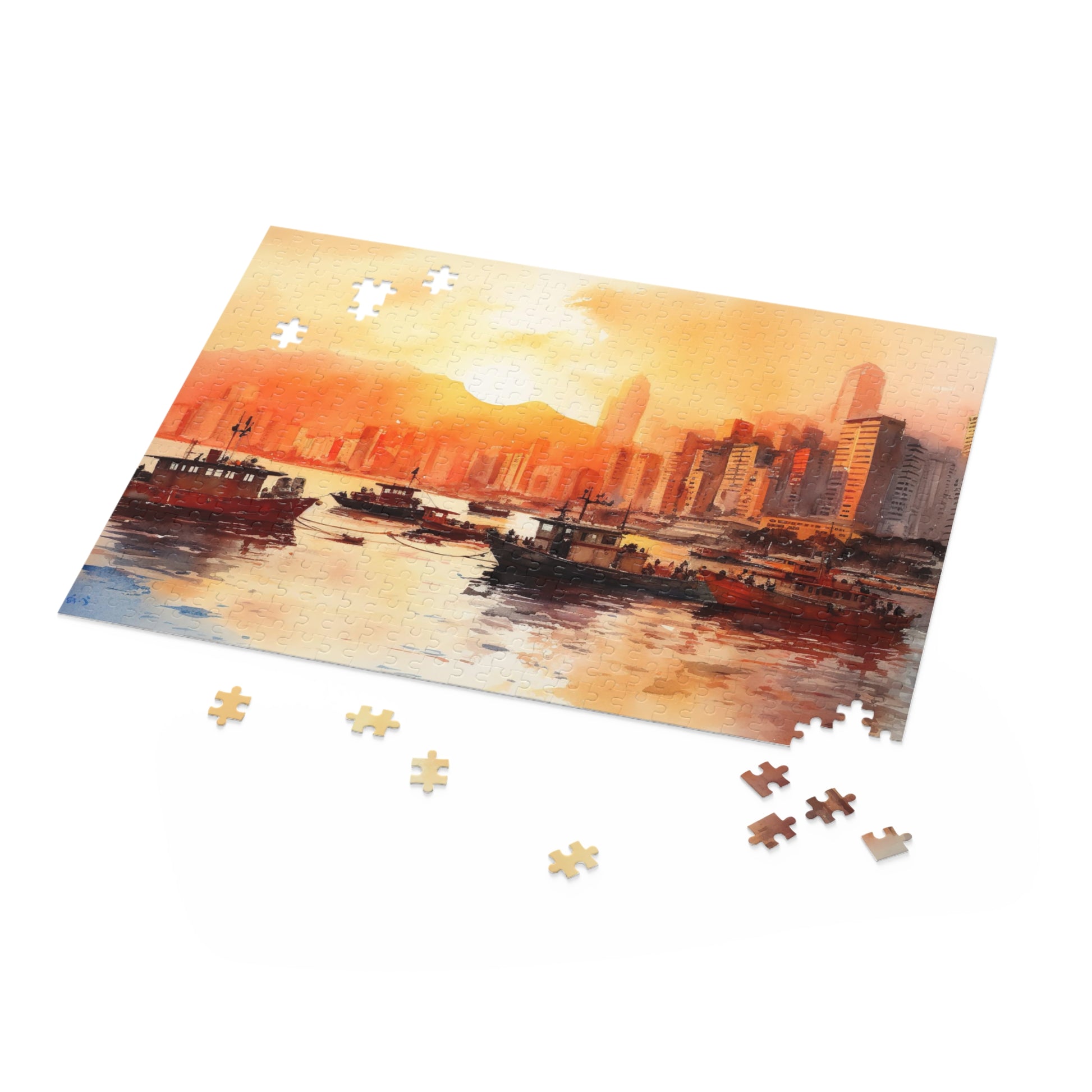 "Discover Hong Kong skyline jigsaw puzzle - vibrant cityscape for all levels"