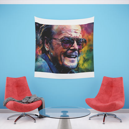 Here's Johnny!: A Jack Nicholson Tapestry | Wall Tapestry | All Over Print, AOP, Decor, Halloween, Home & Living, Home Decor, Indoor, Spring Essentials, Sublimation, Tapestry | Prints with Passion