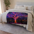 Electric Tree Rooted in the Sky — Plush Fleece Throw Blanket — Product Detail View 6