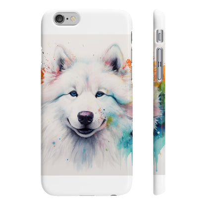 Snowy Smiles: Samoyed Watercolor Phone Case | Phone Case | Accessories, Glossy, iPhone Cases, Matte, Phone Cases, Samsung Cases, Slim | Prints with Passion