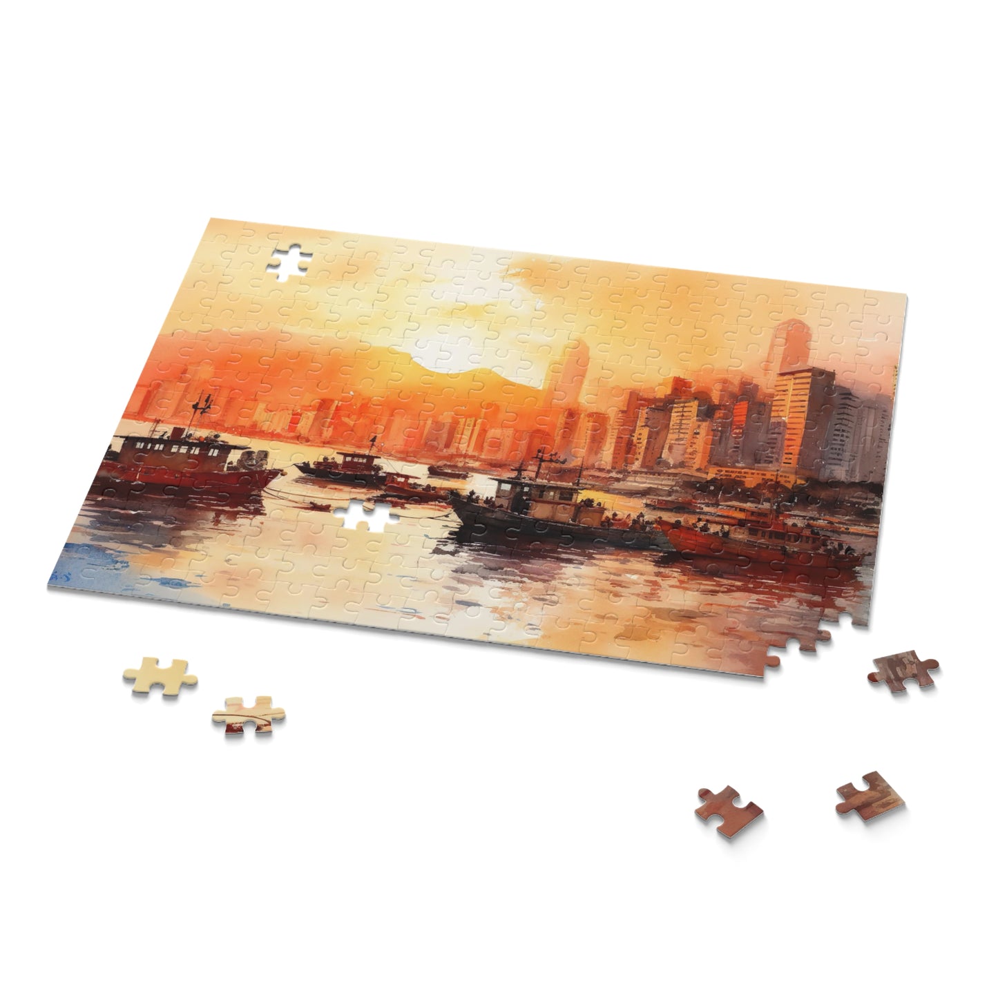 "Explore Hong Kong Skyline Jigsaw Puzzle - Vibrant cityscape for all skill levels"