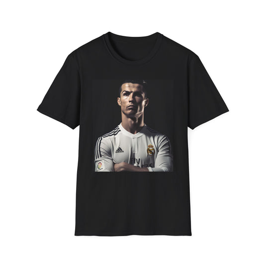 ⚽️ Ronaldo's Reign: A Watercolor Symphony of Skill and Determination | T-Shirt | Athlete, Champion, CR7, Cristiano Ronaldo, Fitness, Football, Juventus, Portugal, Soccer, Sports | Prints with Passion