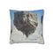 Floating Ruins Orbiting a Frozen Planet — 40×40 Cushion Cover — Front 40×40 cm Square Cushion View