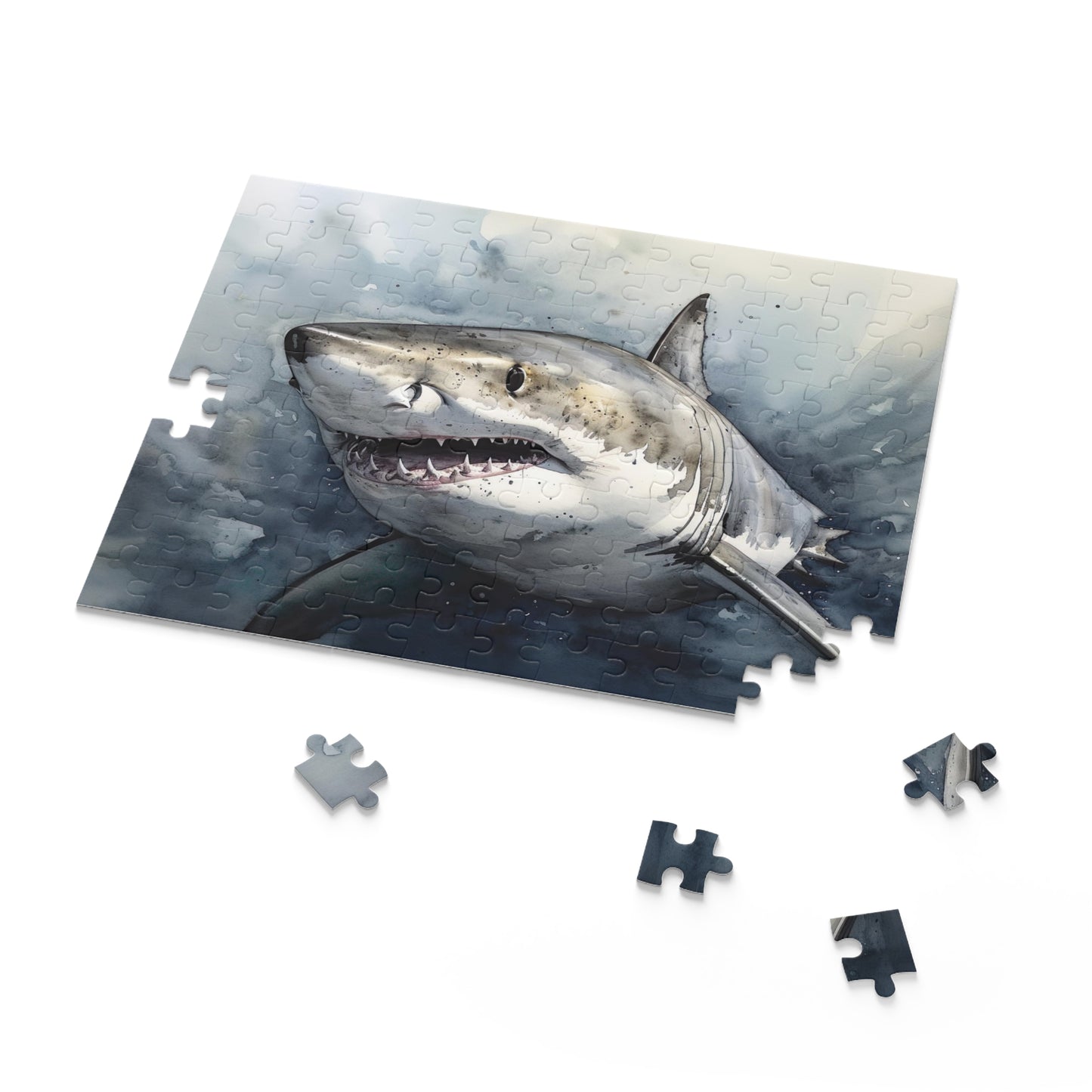 Great White Shark Jigsaw Puzzle - Dive into the world of sharks with this stunning image, perfect for puzzle enthusiasts.