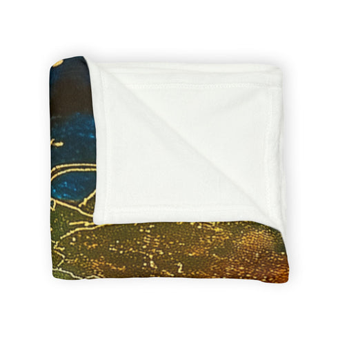 Holographic Map of Forgotten Worlds Plush Fleece Throw Blanket