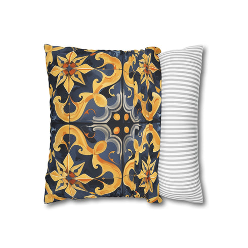 Mediterranean Artisan Ceramic Tiles Seamless Square Cushion Cover - View 2 | Prints With Passion