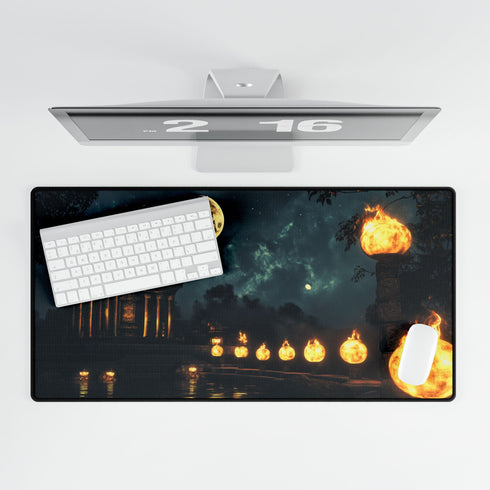Moonlight Temple with Levitating Torches — XL & XXL Desk Mat — Product Detail View 5