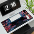 Samurai Helmet over Digital Grid — XL & XXL Desk Mat — 3mm Non-Slip Natural Rubber Base Detail
