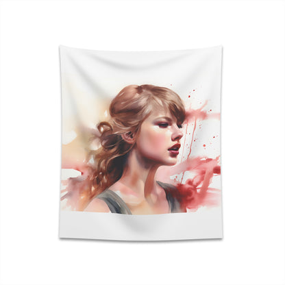 Watercolor Dreams Taylor Swift Tapestry - High Quality, Stylish, Perfect for All Seasons - Ideal Gift for Fans and Art Enthusiasts - Available in 34" × 40" and 57" × 57" - Shop Now!