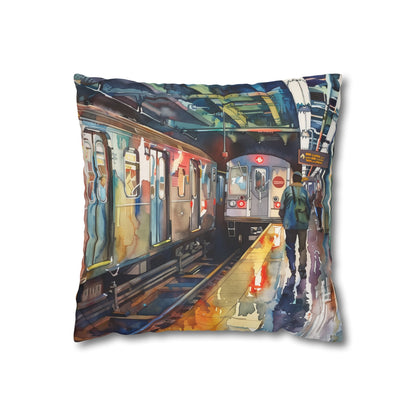 NYC Subway Watercolor Dreams Pillowcase | Pillow Cases | All Over Print, AOP, Bed, Bedding, Home & Living, Indoor, Pillow Case, Pillow Covers, Pillows & Covers, Sublimation | Prints with Passion