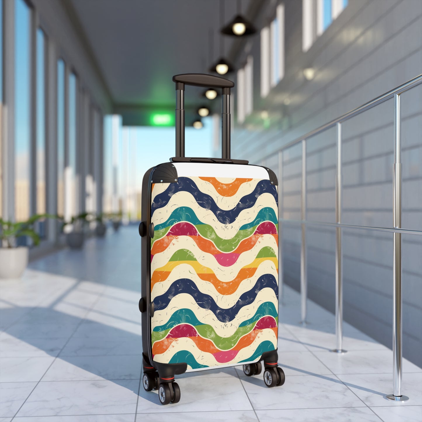 Retro Waves Suitcase: Vibrant Travel