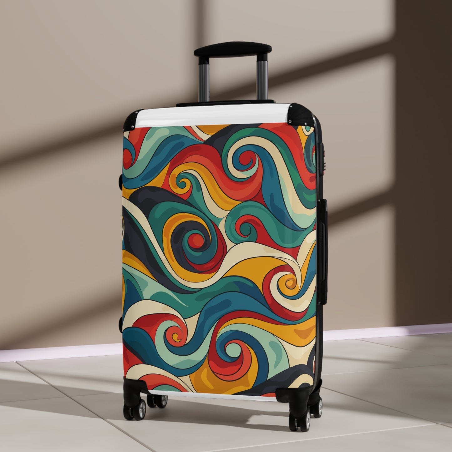 Retro Waves Vibrant Suitcase Pattern