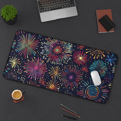 Fireworks Festive Desk Mat | Desk Mat | Accessories, Back-to-School, Desk, Fall Bestsellers, Home & Living, Mouse pad, Mouse Pads, Mousepad, Seasonal Picks, Stationery, TikTok | Prints with Passion