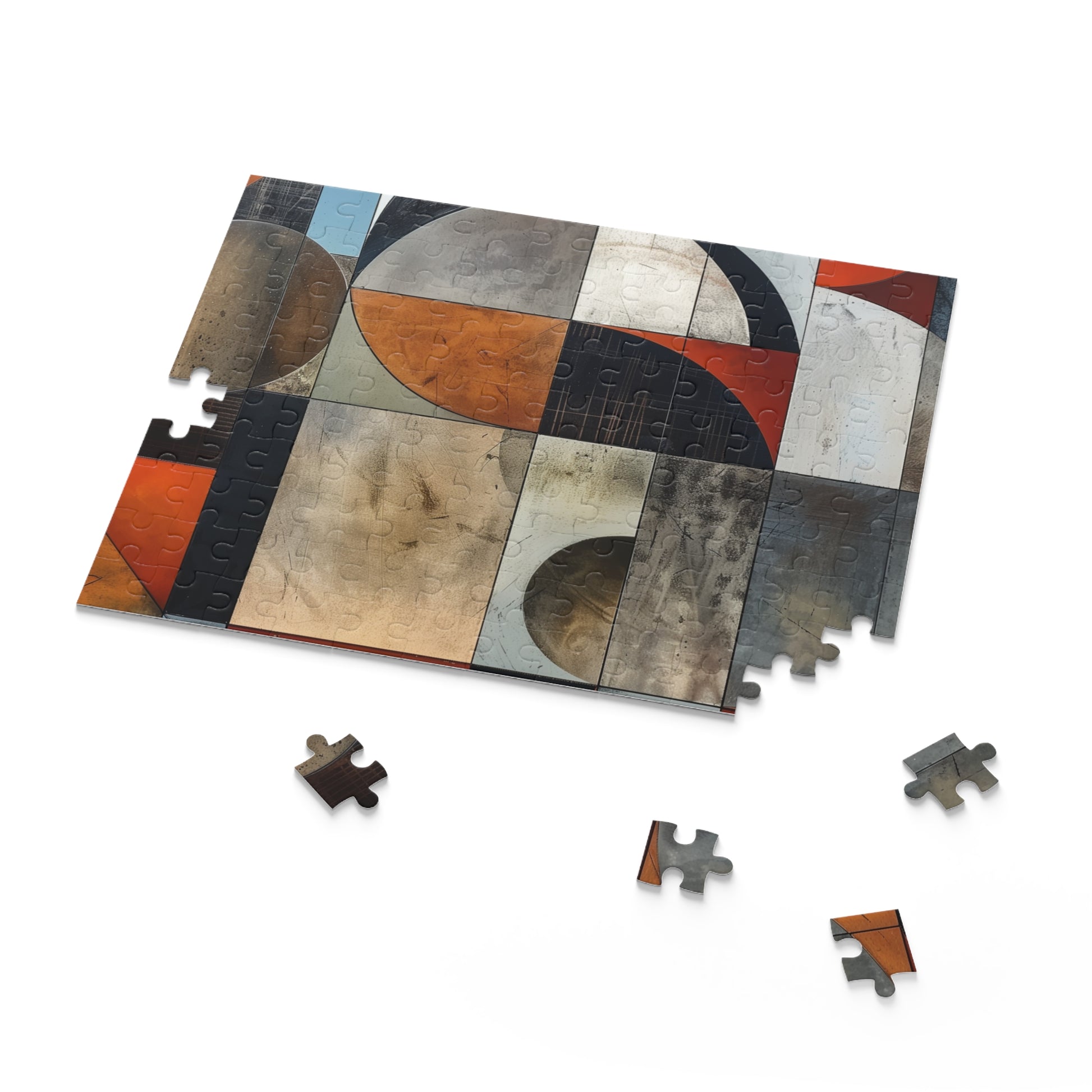 "Geometric Fusion Puzzle - Abstract shapes jigsaw for mind challenge and home decor"