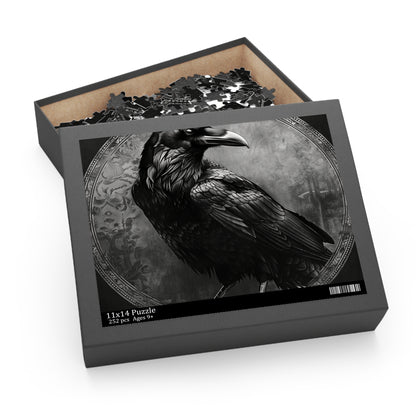 "Hauntingly beautiful Gothic Raven jigsaw puzzle for gothic enthusiasts"