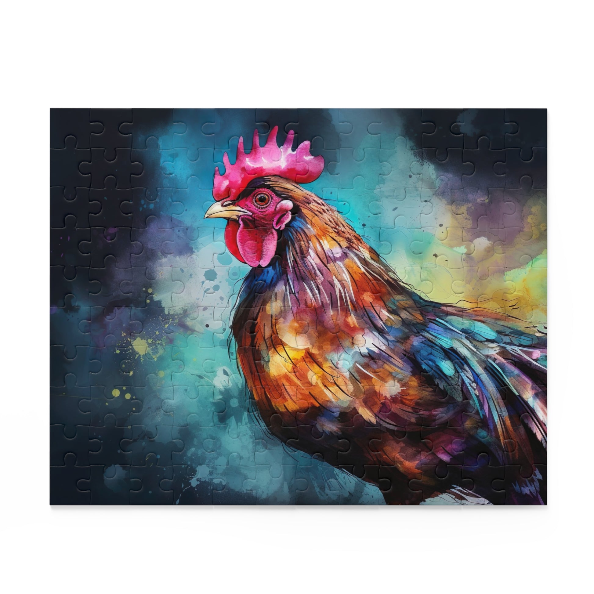 Colorful rooster chicken jigsaw puzzle for animal lovers and puzzle enthusiasts, hours of entertainment guaranteed!