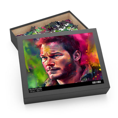 Chris Pratt Neon Watercolor Puzzle | Puzzle | Back-to-School, Fall Picks, Games, Holiday Picks, Home & Living, Puzzles, TikTok, Valentine's Day, Valentine's Day Picks | Prints with Passion