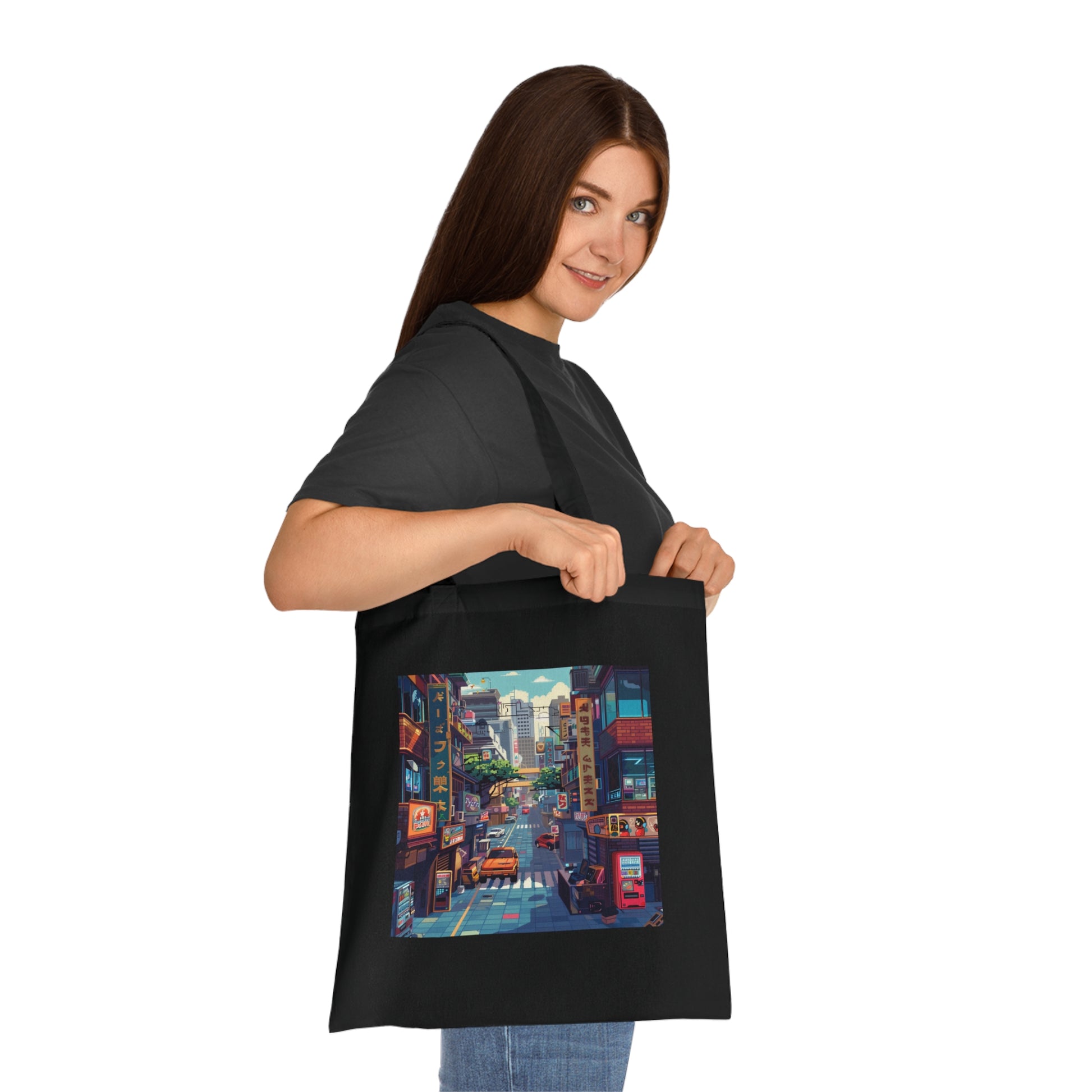 "Retro 8-Bit Hero Tote Bag with Classic Video Game Pixels Design - High-Quality, Stylish, and Perfect for Gamers - Great Gift Idea - Shop Now at BenCPrints"