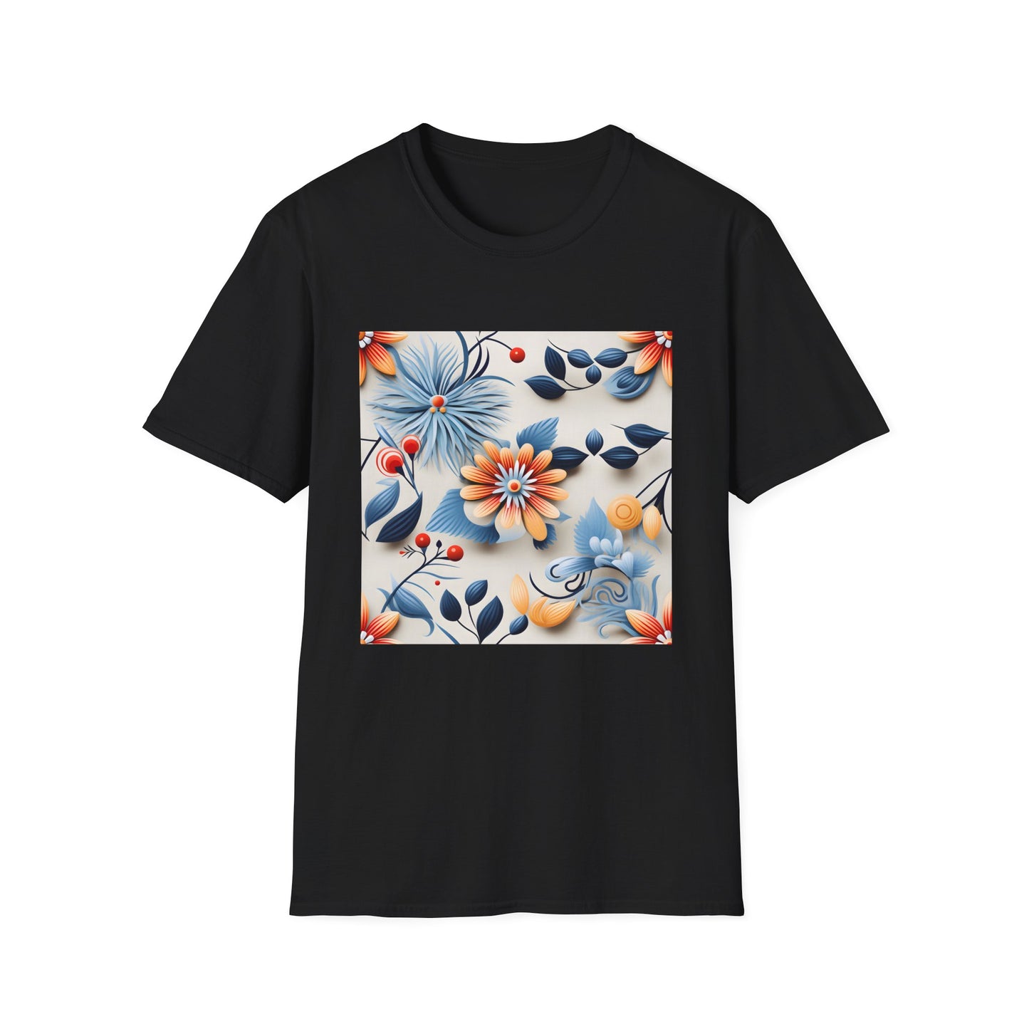 Flower TShirt : Symphony of Colors in Nature's Canvas | T-Shirt | big, chrysanthemum, lilium, lily, lush, orange, paeonia, peony, pink, Trumpet-shaped, white | Prints with Passion