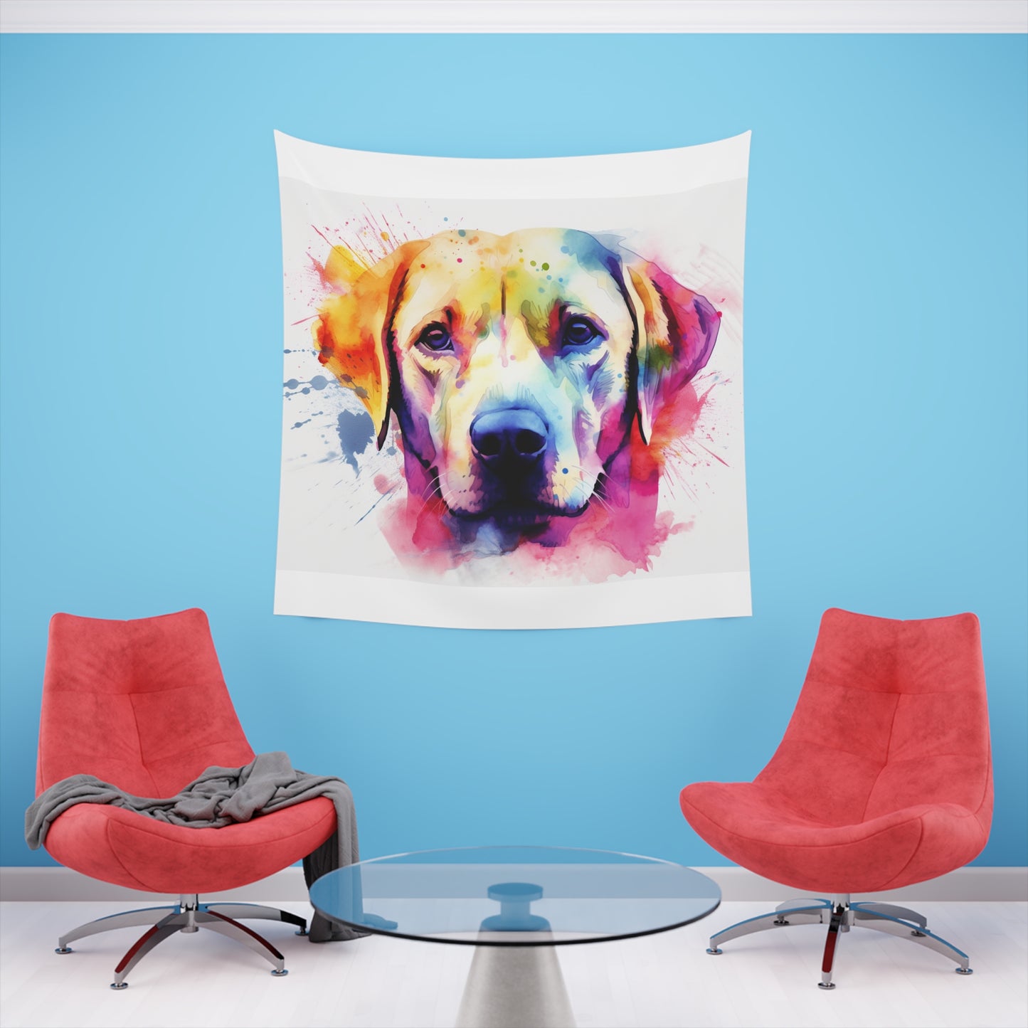 Labrador Love: A Tapestry of Canine Devotion | Wall Tapestry | All Over Print, AOP, Decor, Halloween, Home & Living, Home Decor, Indoor, Spring Essentials, Sublimation, Tapestry | Prints with Passion