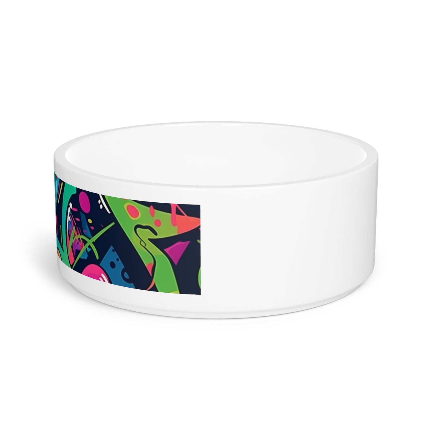 Neon Urban Graffiti Pet Bowl