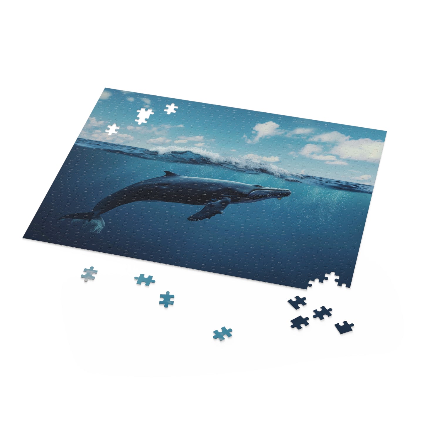 Majestic whale jigsaw puzzle for relaxing ocean vibes - Whale Oasis Puzzle