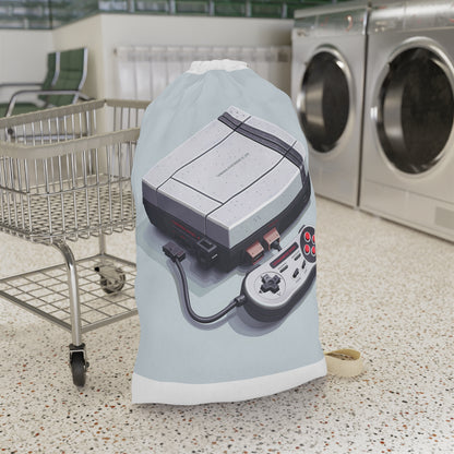 "Pixel Gaming Laundry Bag - Retro console design for gamers and nostalgia lovers"