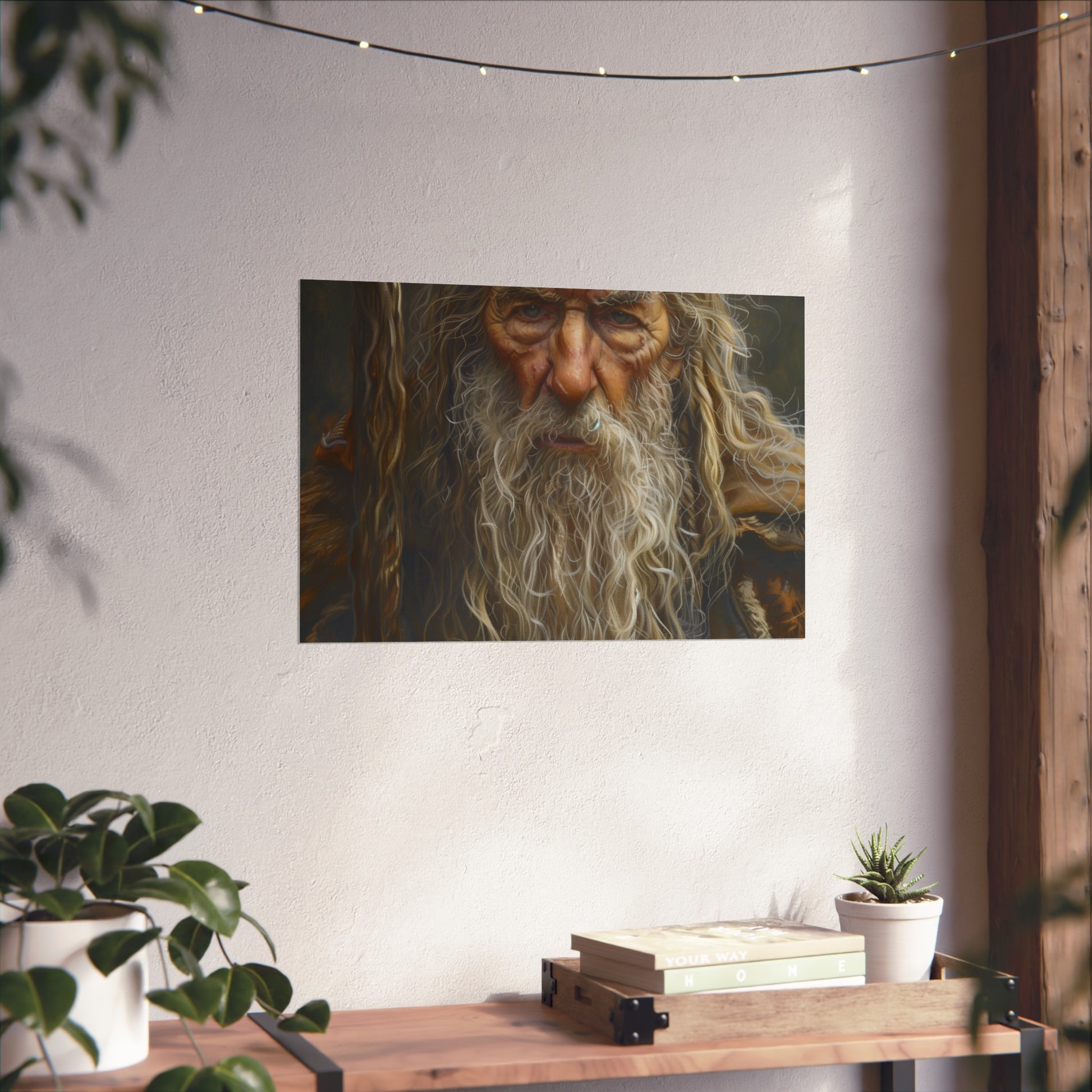 Experience the magical world of Gandalf with the Glamdring Gandalf Painting Poster. Perfect for fans of "The Lord of the Rings" and art enthusiasts alike