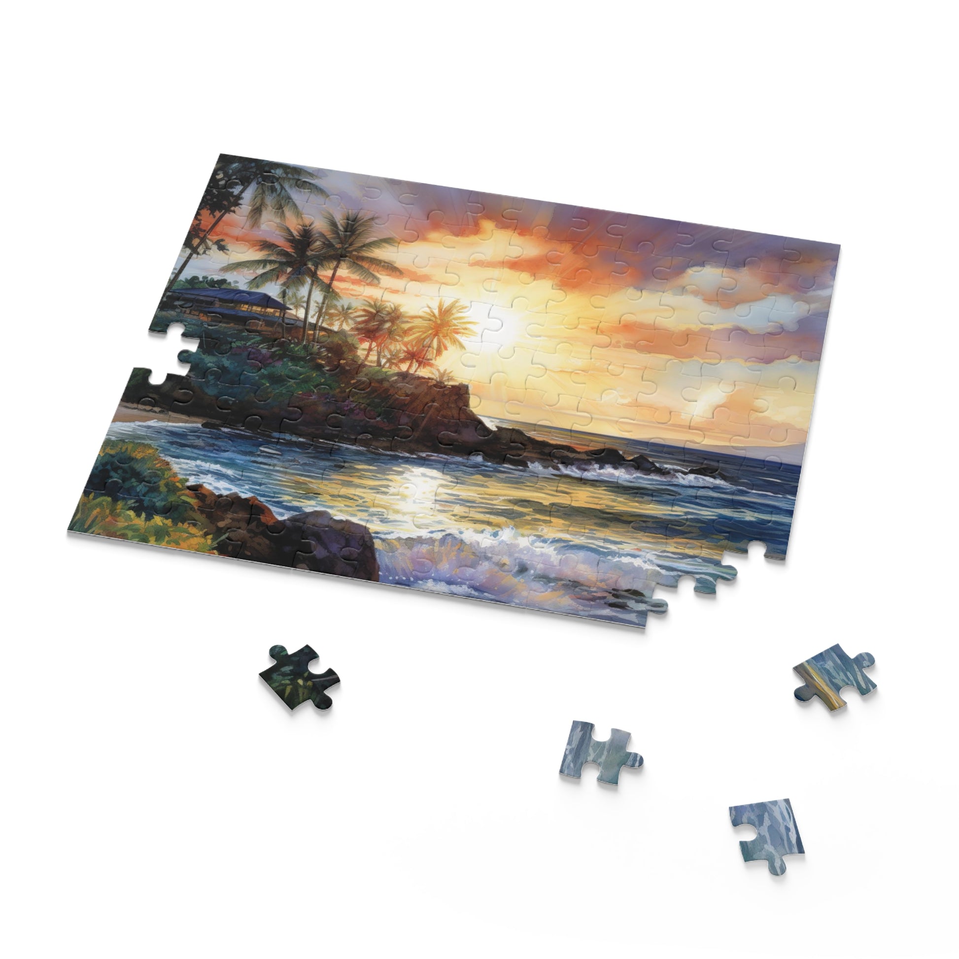 Hawaii Beach Paradise Jigsaw Puzzle - Relax with a scenic beach view in this stunning jigsaw puzzle