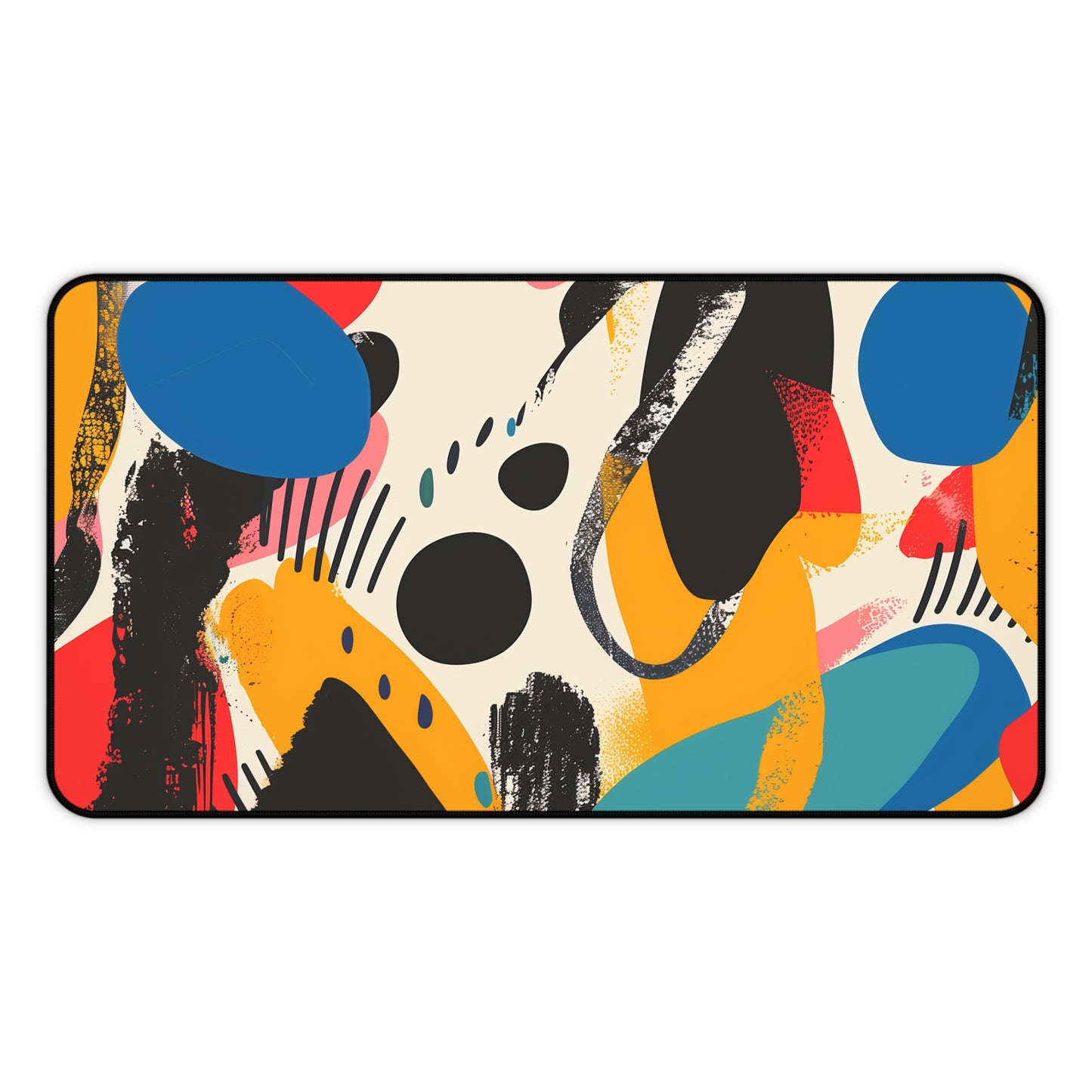 "Colorful Modern Abstract Bright Desk Mat - Stylish workspace accessory to brighten up your desk"