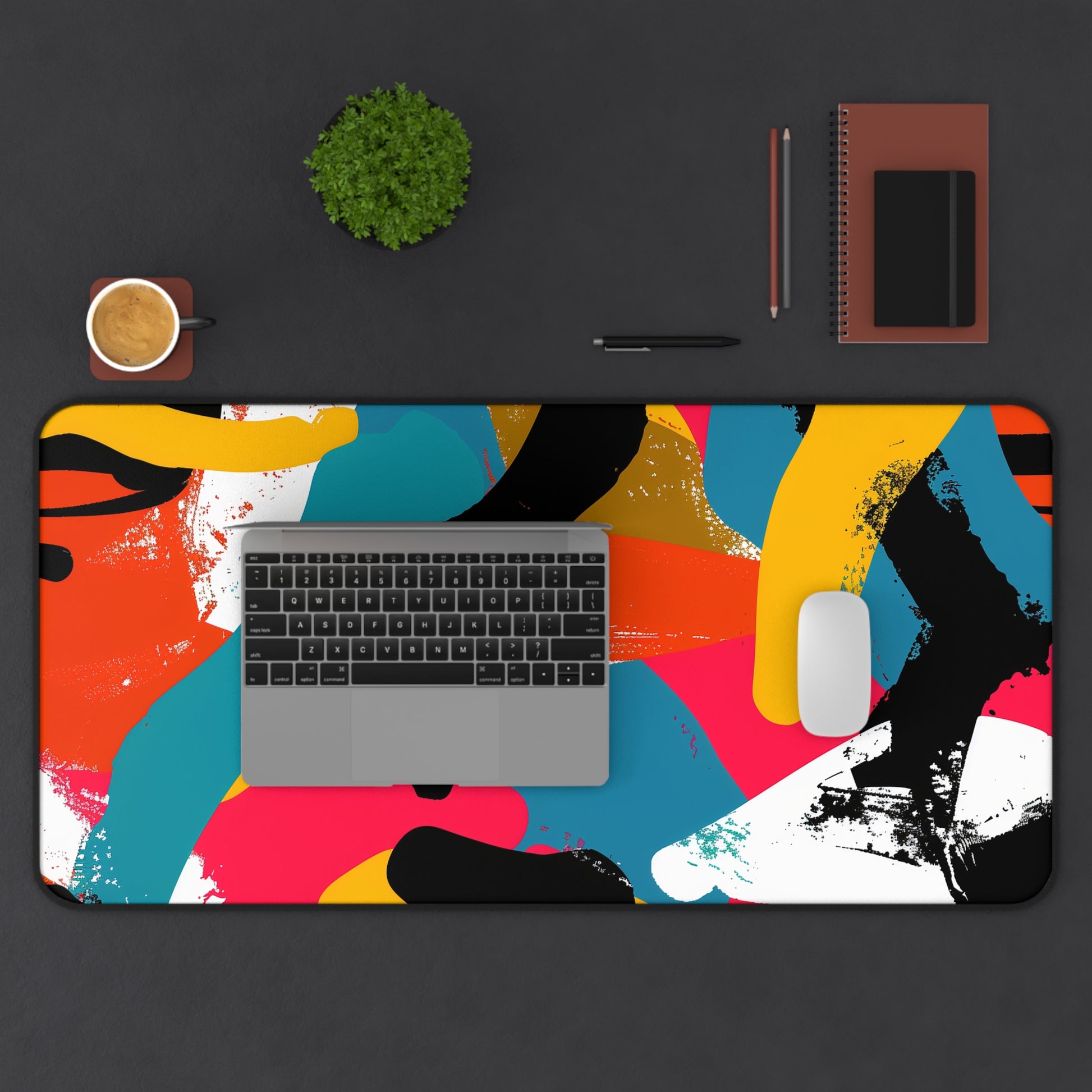 "Colorful Abstract Desk Mat for Modern Workspaces - Unique Protection and Style"