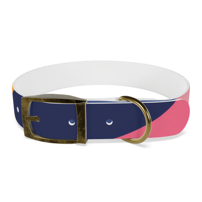 Vibrant Retro Waves Dog Collar