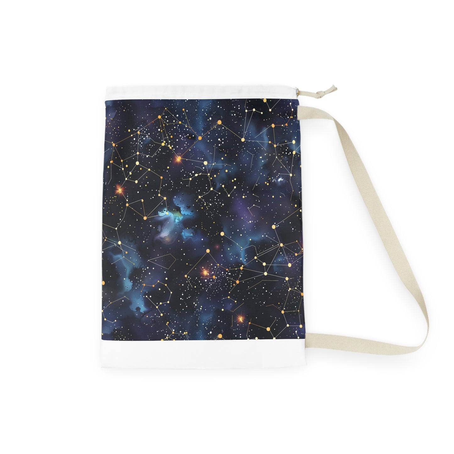 "Starry Night Laundry Bag with Constellation Stars Pattern for Stylish Organization"