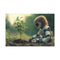 A Robot Child Planting a Real Tree Stretched Canvas Wall Art