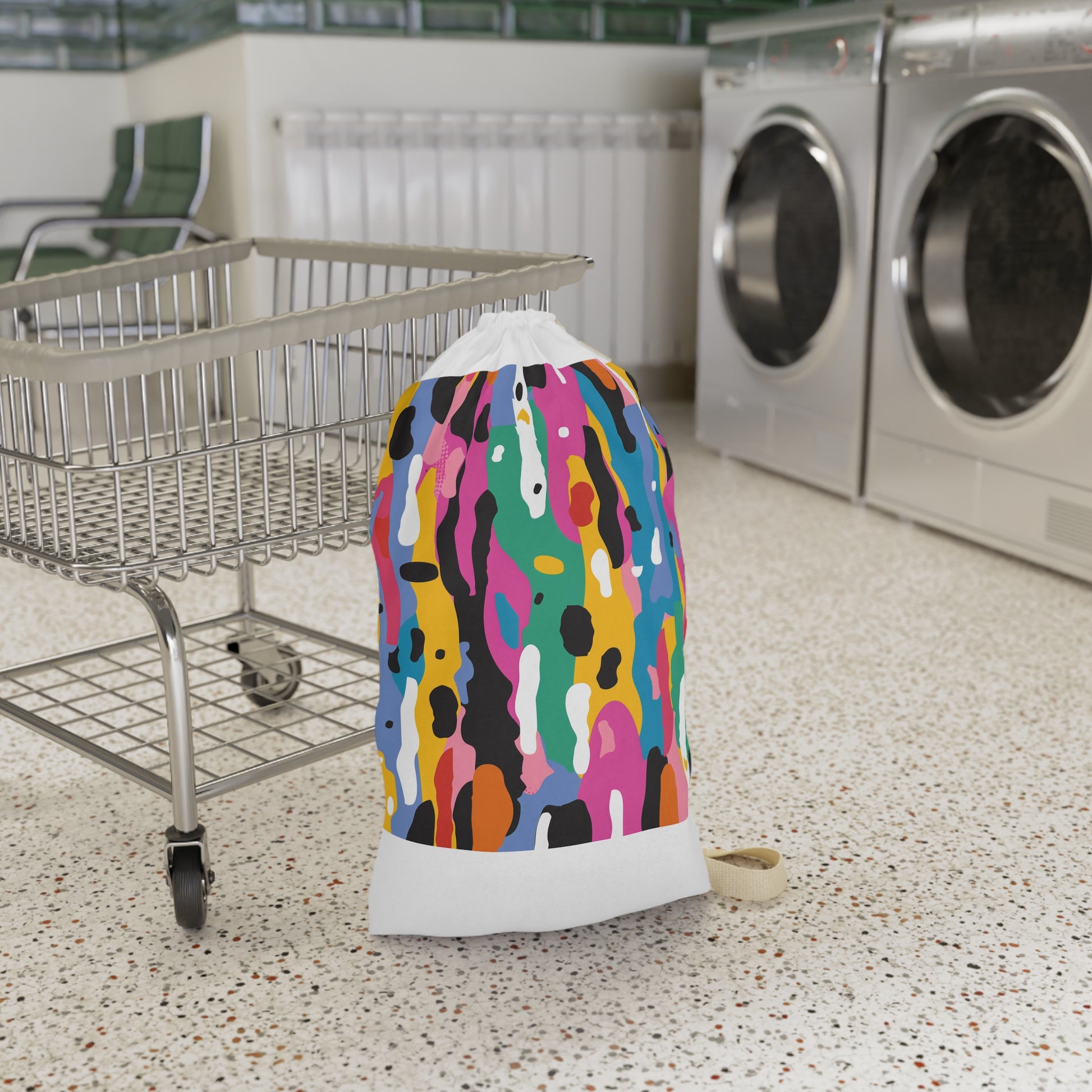 "Colorful Modern Abstract Laundry Bag - Organize laundry in style with bold designs for a vibrant flair"