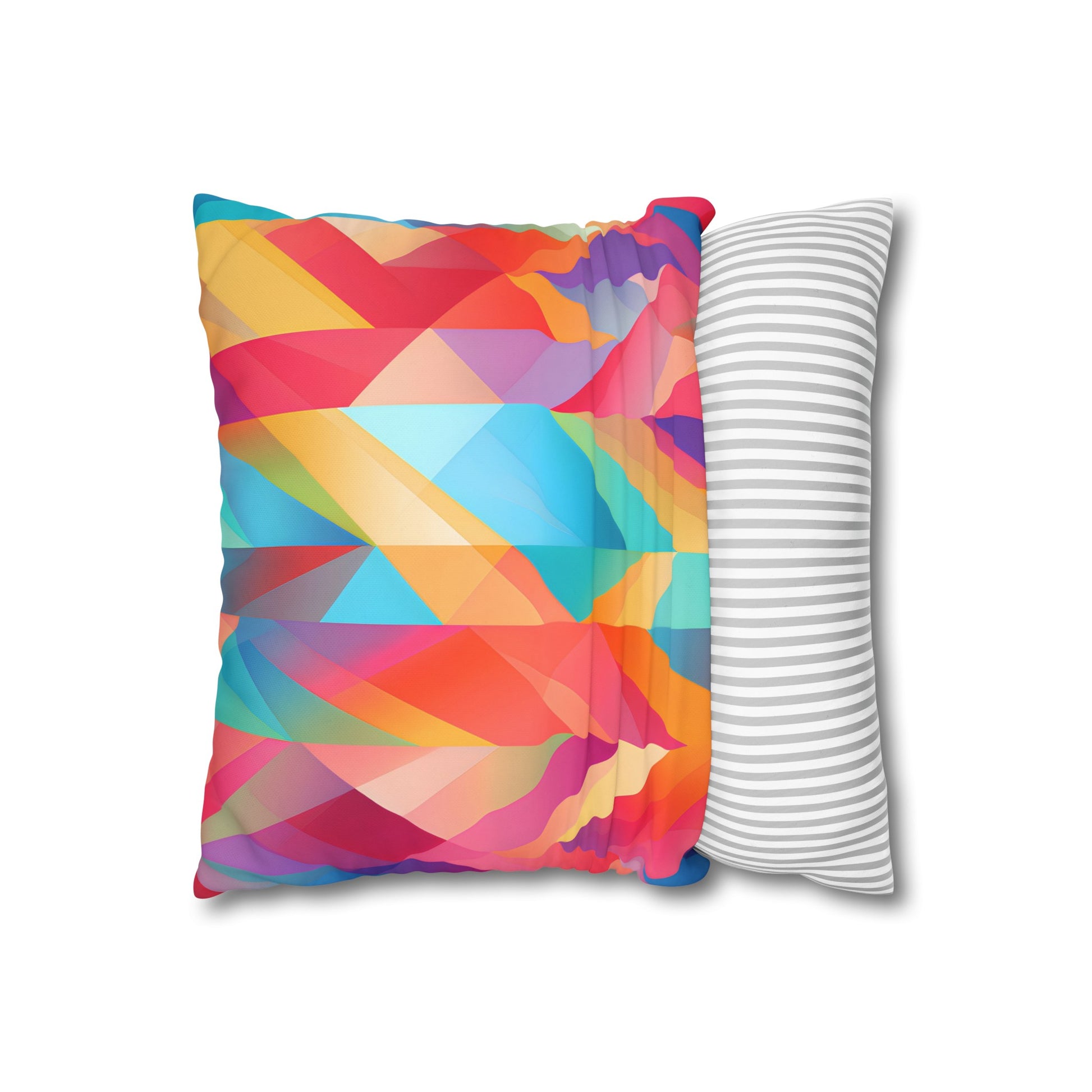 "Summer Geo Dream Pillowcase: Vibrant geometric design for stylish and comfortable sleep"