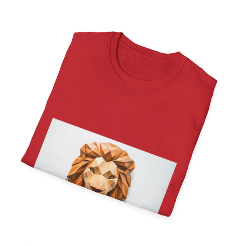 Geometric Prism Lion Head Abstract Graphic Unisex Softstyle T-Shirt - View 8 | Prints With Passion